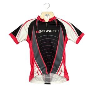 Louis Garneau Women's Cycling Jersey Small Red Black Zip Front Road Bike